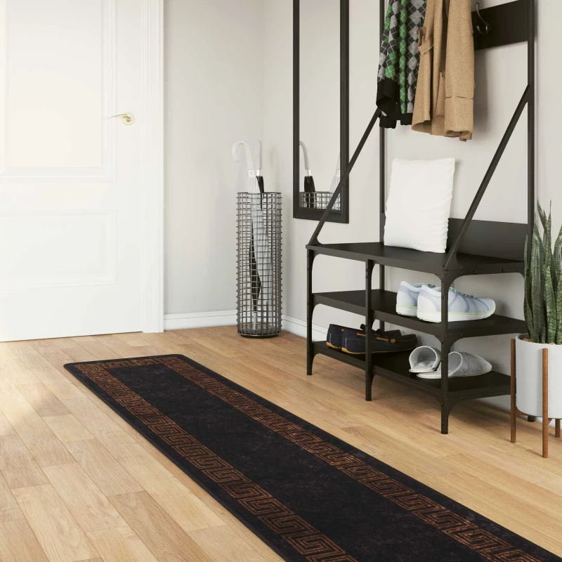 vidaXL Χαλί Runner MARSA Μαύρο 50 x 300 εκ Πολυέστερ και PVC