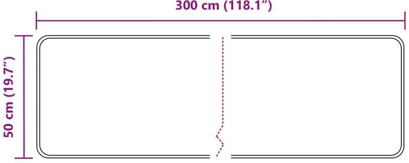 vidaXL Χαλί Runner MARSA Μαύρο 50 x 300 εκ Πολυέστερ και PVC