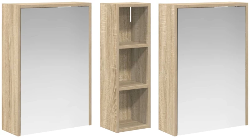 vidaXL Σετ Ντουλαπιών Μπάνιου 3 pcs 106 x 16 x 62,5 εκ.