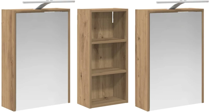 vidaXL Σετ Ντουλαπιών Μπάνιου 3 pcs 116 x 16 x 62,5 εκ.