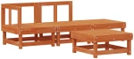 vidaXL Σετ Ξαπλώστρας Κήπου 4 pcs Κερί Παλαίωσης Μασίφ Ξύλο Πεύκου