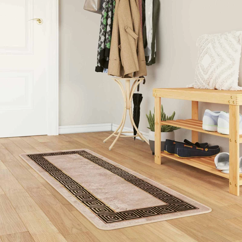 vidaXL Χαλί Runner MARSA Μαύρο 50 x 200 εκ. Πολυέστερ και PVC