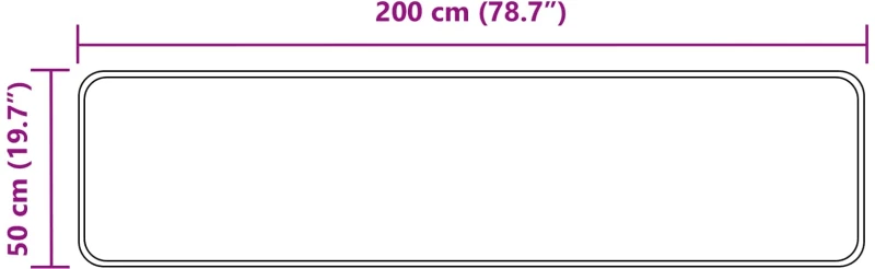 vidaXL Χαλί Runner MARSA Μαύρο 50 x 200 εκ. Πολυέστερ και PVC