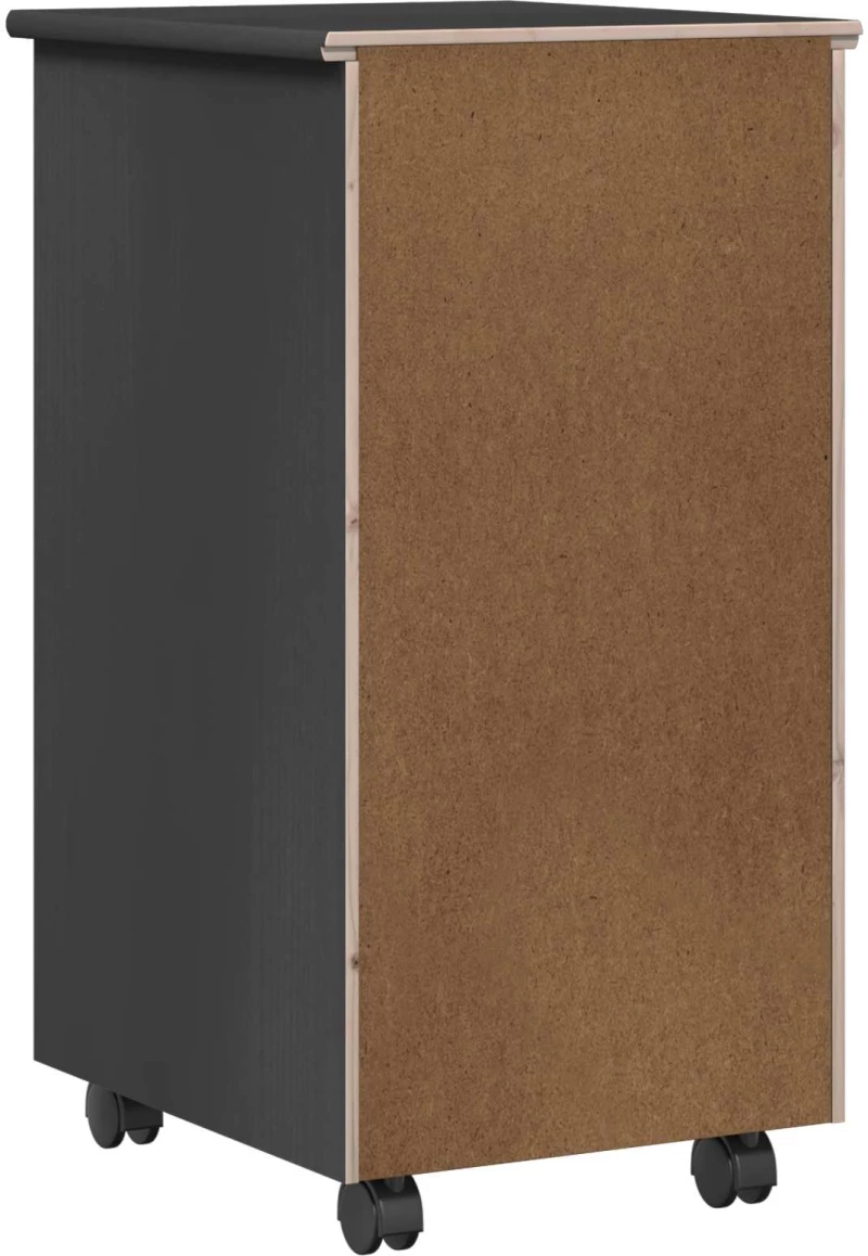 vidaXL Κινητό Ντουλάπι Γκρι 34 x 39 x 65,5 cm Στερεό ξύλο πεύκου