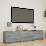 vidaXL Τηλεοπτική βιβλιοθήκη με LED Γκρι Σονομά 165 x 34 x 40 εκ.