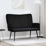 vidaXL Διθέσιος Καναπές Μαύρο 115 x 61 x 87 εκ. Βελούδο