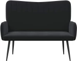vidaXL Διθέσιος Καναπές Μαύρο 115 x 61 x 87 εκ. Βελούδο