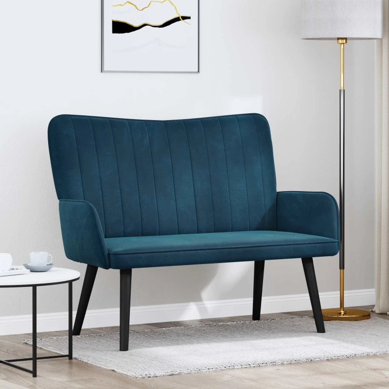 vidaXL Διθέσιος Καναπές Μπλε 115 x 61 x 87 εκ. Βελούδο