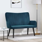vidaXL Διθέσιος Καναπές Μπλε 115 x 61 x 87 εκ. Βελούδο