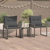 vidaXL Σετ Εξωτερικών Επίπλων με μαξιλάρι 7 pcs Γκρι και Σκούρο Γκρι