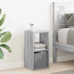 vidaXL Κομοδίνο Γκρίζο Σονομα 25,5 x 22 x 49,5 εκ Επεξεργασμένο ξύλο