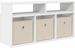 vidaXL Χαμηλό γραφείο με συρτάρι Λευκό 72 x 22,5 x 38 εκ