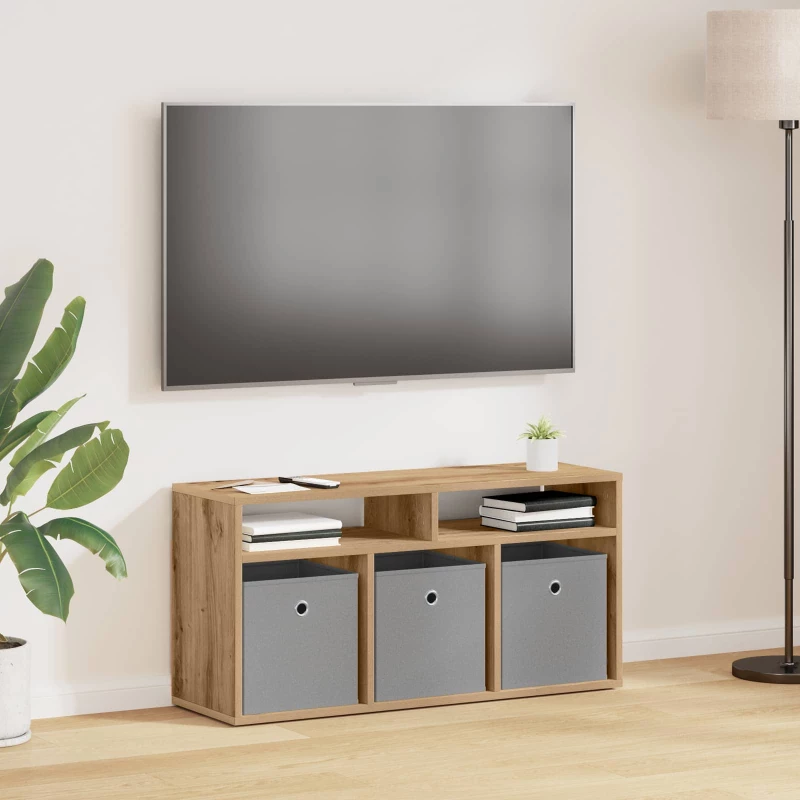 vidaXL Χαμηλό γραφείο με συρτάρι Artisan Oak 87 x 27,5 x 43 εκ