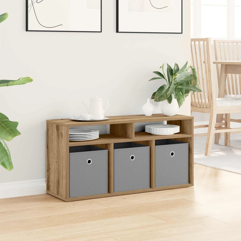 vidaXL Χαμηλό γραφείο με συρτάρι Artisan Oak 87 x 27,5 x 43 εκ