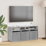 vidaXL Χαμηλό γραφείο με συρτάρι Σκυρόδεμα Γκρι 102 x 32 x 48,5 εκ.