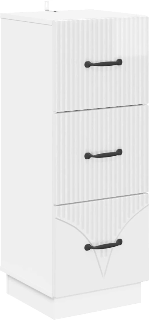 vidaXL Ντουλάπι με Συρτάρια Γυαλιστερό Λευκό 33 x 34,5 x 87 εκ.