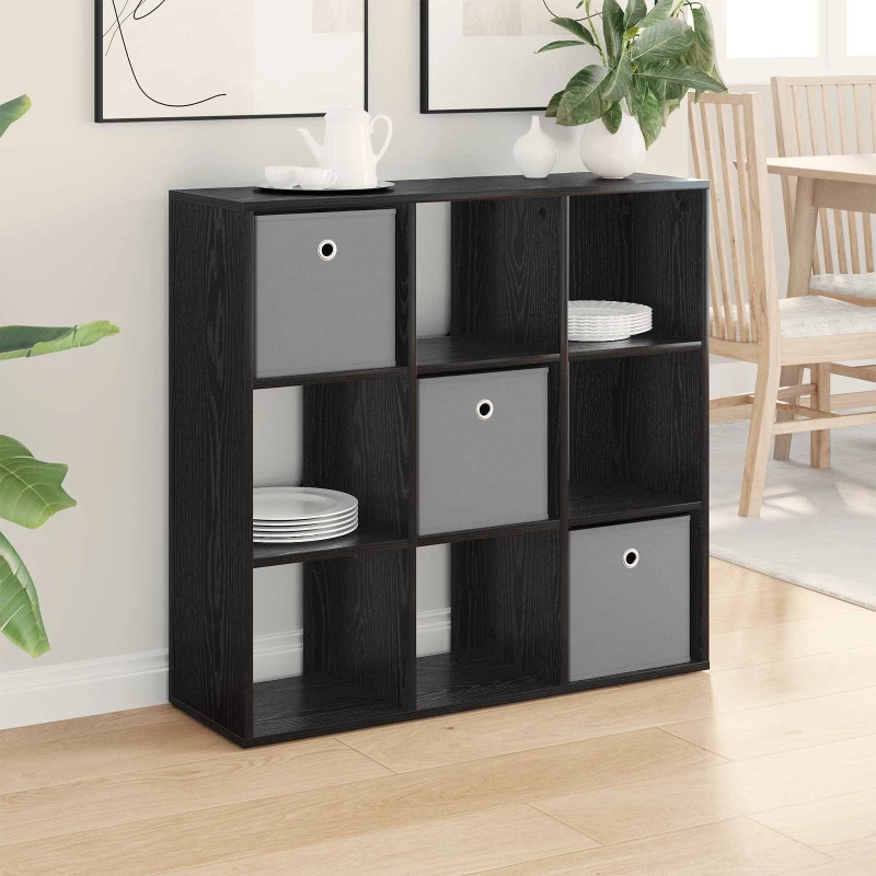 vidaXL Πλαϊνό γραφείο με συρτάρι Μαύρη Οξυά 88,5 x 29 x 84,5 εκ.