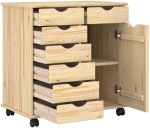 vidaXL Κινητό Ντουλάπι Καφέ 63,5 x 39 x 65,5 εκ Στερεό ξύλο πεύκου