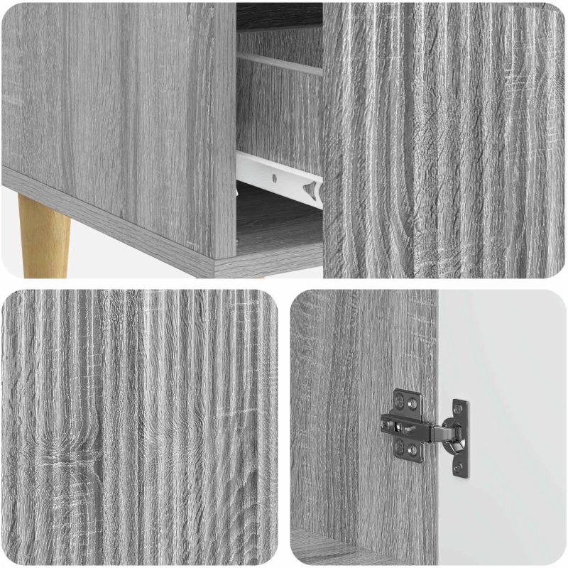 vidaXL Πλαϊνό γραφείο με συρτάρι Γκρι Sonoma 66 x 34,5 x 95 εκ.
