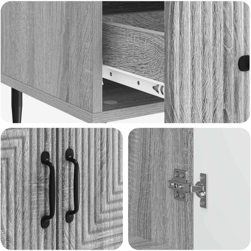 vidaXL Πλαϊνό γραφείο με συρτάρι Γκρι Sonoma 66 x 34,5 x 95 εκ.