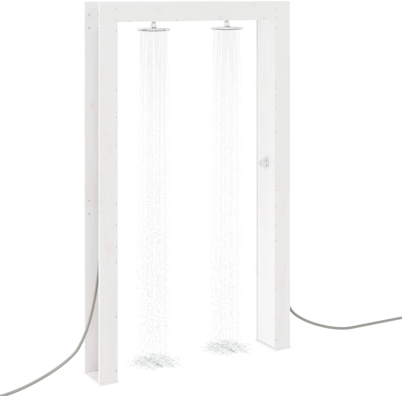 vidaXL Εξωτερικό ντους Λευκός 137 x 23 x 226 εκ Στερεό πεύκο