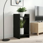 vidaXL Βάση φυτών με ράφι Μαύρη Δρυς 30 x 30 x 60 cm