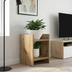 vidaXL Βάση φυτών με ράφι 2 pcs Τεχνίτικη Δρυς 30 x 30 x 40 cm