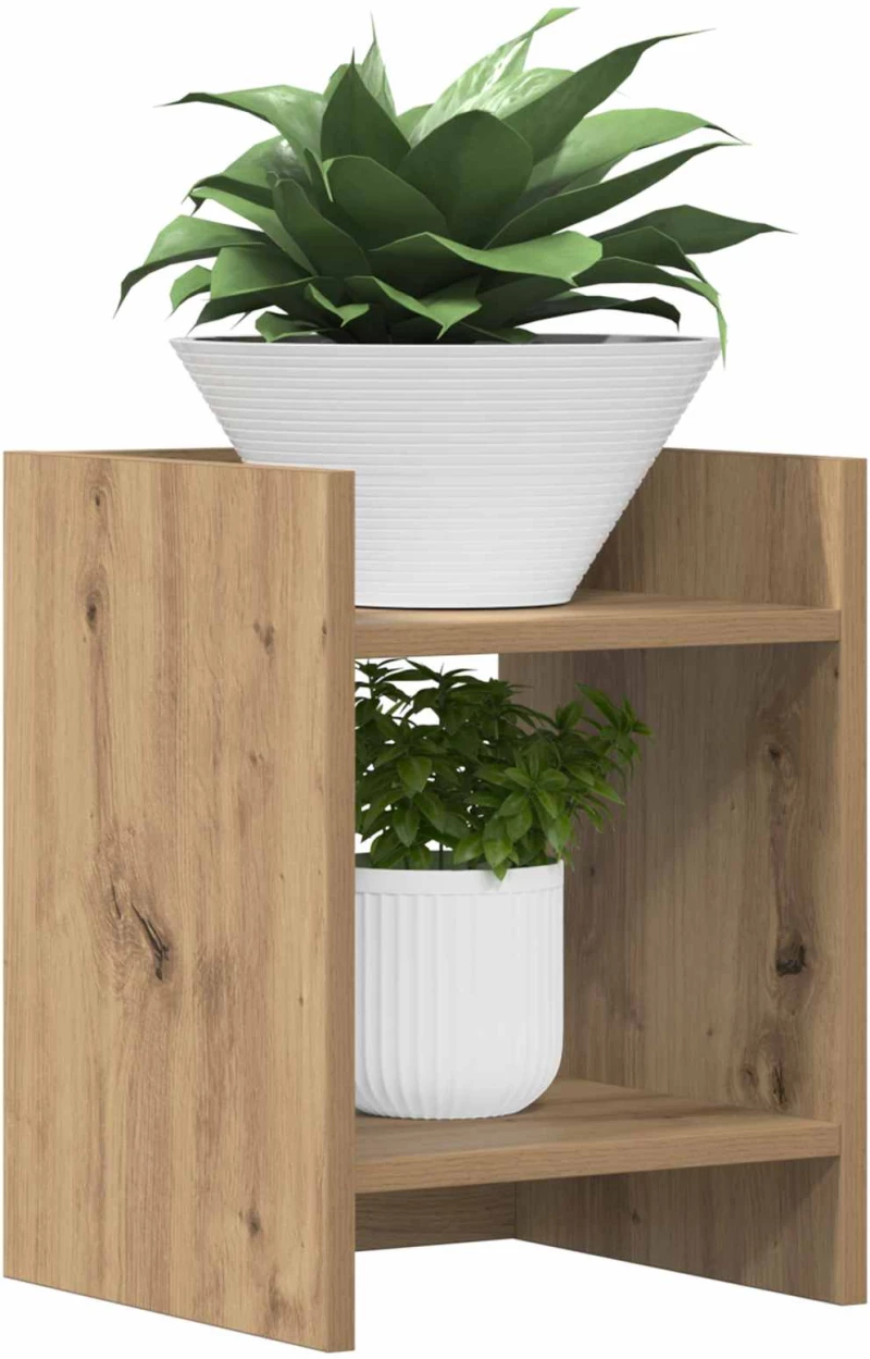vidaXL Βάση φυτών με ράφι 2 pcs Τεχνίτικη Δρυς 30 x 30 x 40 cm
