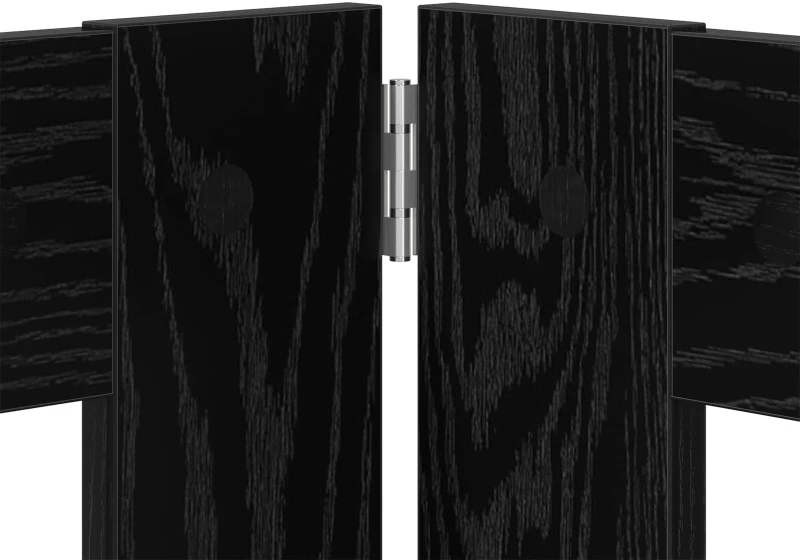 vidaXL Πύλη Σκύλου με Στηρίγματα 2 pcs Μαύρη Δρυς 80 x 80 cm