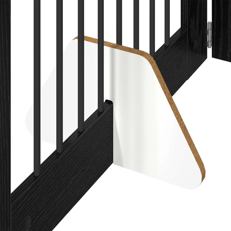 vidaXL Πύλη Σκύλου με Στηρίγματα 2 pcs Μαύρη Δρυς 80 x 80 cm