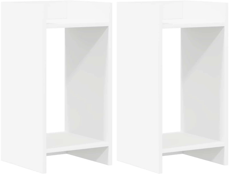 vidaXL Βάση φυτών με ράφι 2 pcs Λευκός 30 x 30 x 60 cm