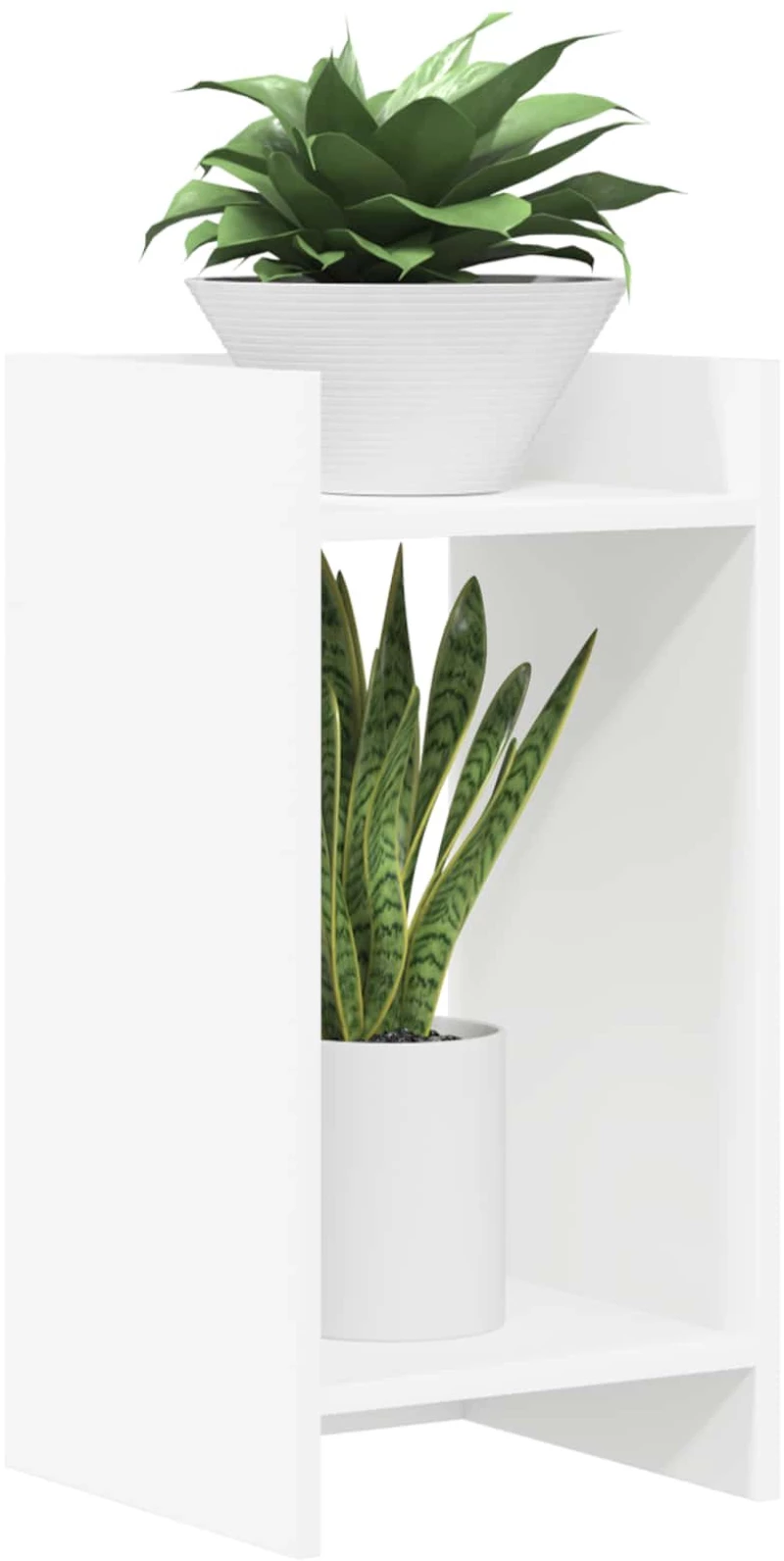 vidaXL Βάση φυτών με ράφι 2 pcs Λευκός 30 x 30 x 60 cm