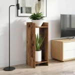 vidaXL Βάση φυτών με ράφι 2 pcs Παλιό ξύλο 30 x 30 x 80 cm