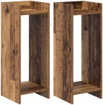 vidaXL Βάση φυτών με ράφι 2 pcs Παλιό ξύλο 30 x 30 x 80 cm