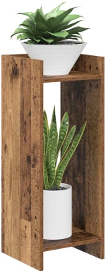 vidaXL Βάση φυτών με ράφι 2 pcs Παλιό ξύλο 30 x 30 x 80 cm
