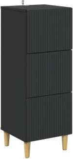 vidaXL Ντουλάπι με Συρτάρια Μαύρο 33 x 34,5 x 90 εκ Επεξεργασμένο Ξύλο