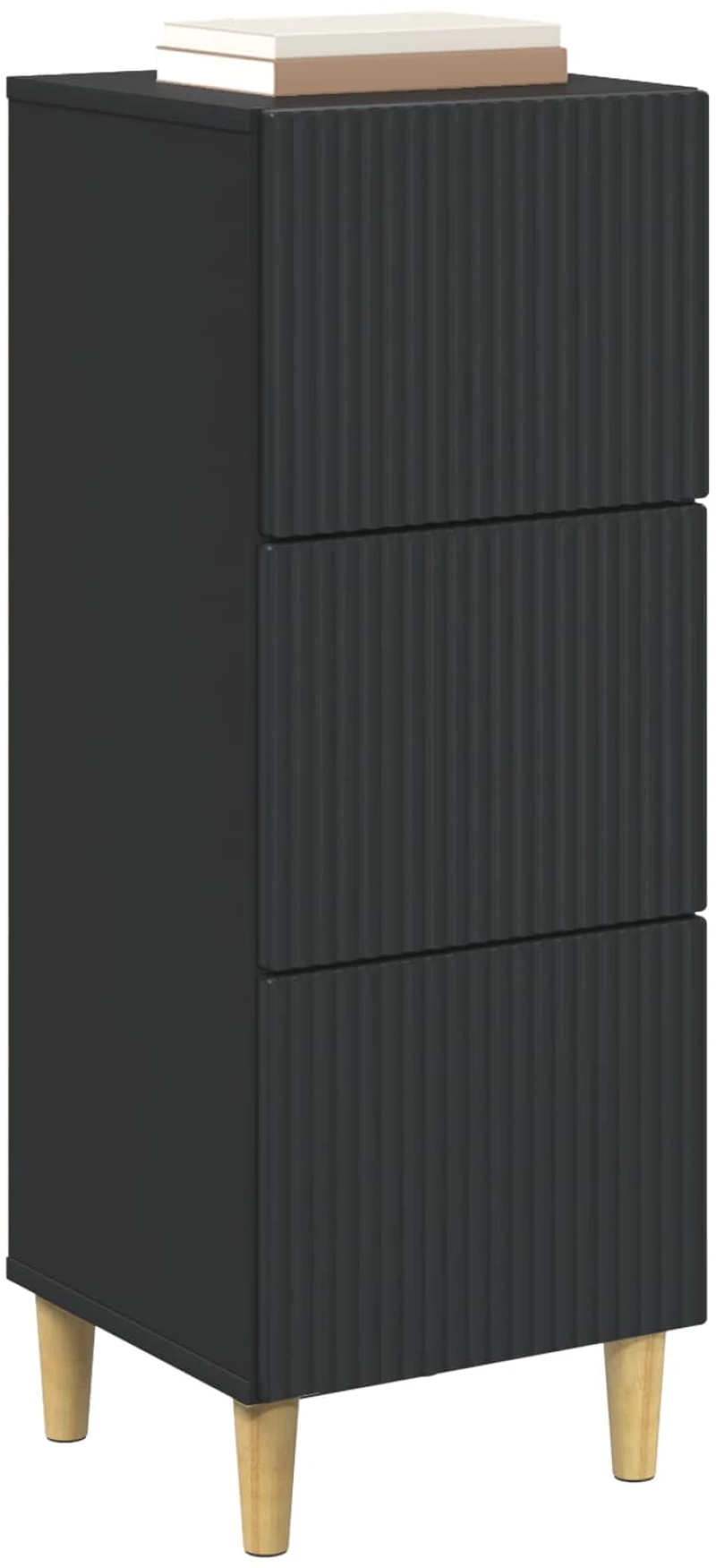 vidaXL Ντουλάπι με Συρτάρια Μαύρο 33 x 34,5 x 90 εκ Επεξεργασμένο Ξύλο