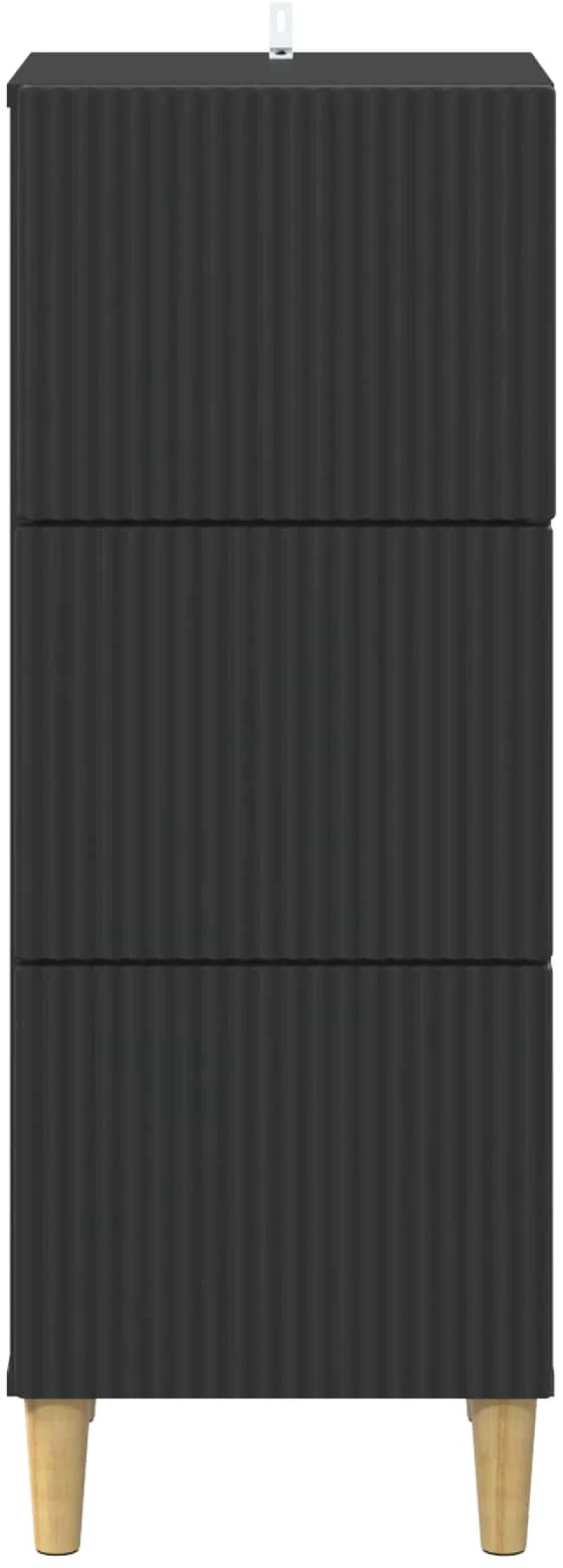 vidaXL Ντουλάπι με Συρτάρια Μαύρο 33 x 34,5 x 90 εκ Επεξεργασμένο Ξύλο