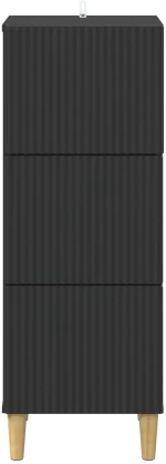 vidaXL Ντουλάπι με Συρτάρια Μαύρο 33 x 34,5 x 90 εκ Επεξεργασμένο Ξύλο