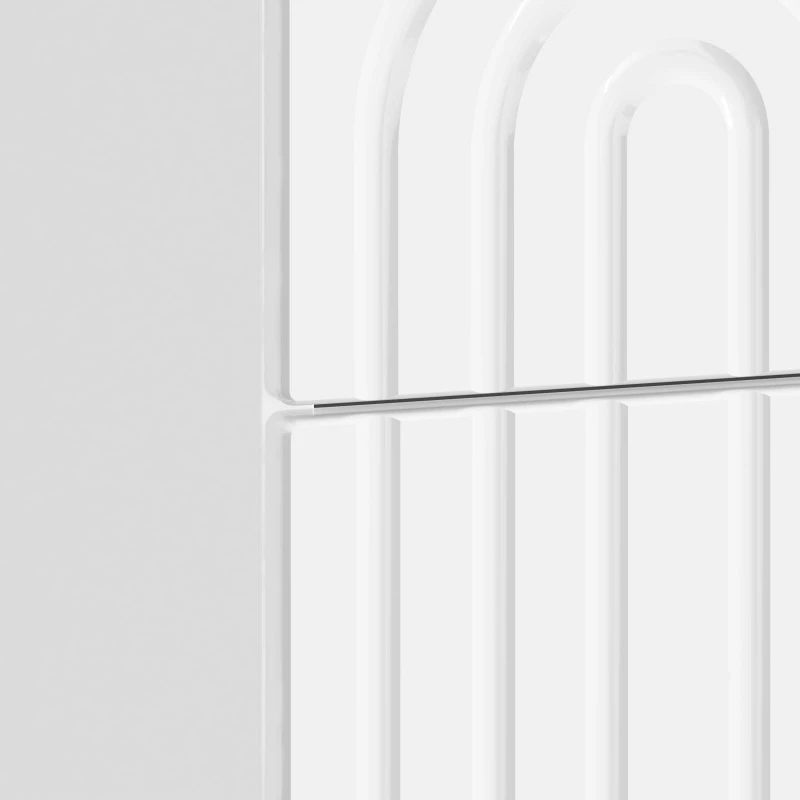 vidaXL Κομοδίνο Γυαλιστερό Λευκό 43 x 34,5 x 48 εκ Επεξεργασμένο Ξύλο