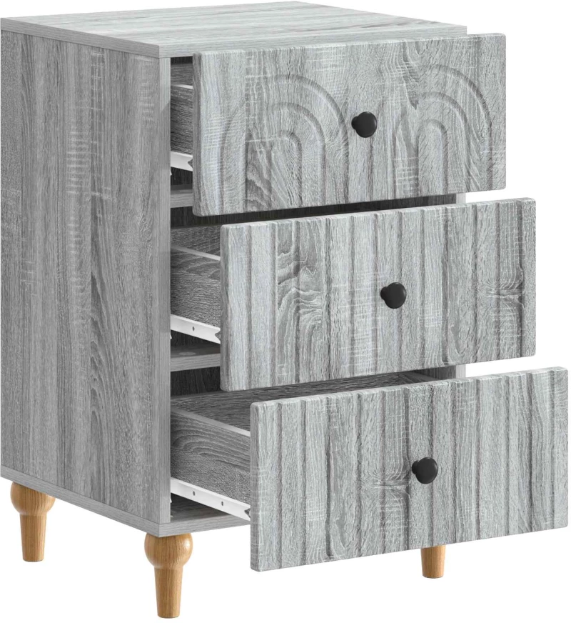 vidaXL Κομοδίνο Γκρι Sonoma 43x 41 x 66,5 εκ Επεξεργασμένο Ξύλο