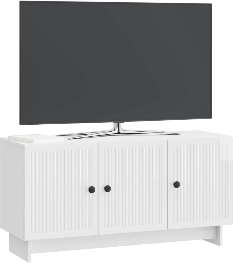vidaXL Ντουλάπι TV Γυαλιστερό Λευκό 99 x 34,5 x 50 εκ.