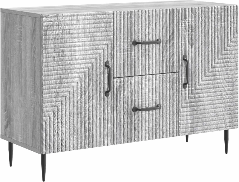 vidaXL Πλαϊνό γραφείο με συρτάρι Γκρι Sonoma 89 x 34,5 x 60 εκ.