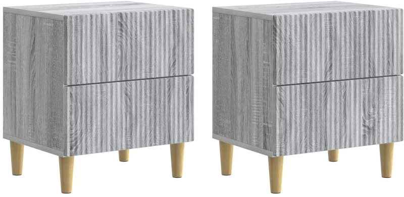 vidaXL Κομοδίνο 2 pcs Γκρι Sonoma 43 x 34,5 x 48 εκ Επεξεργασμένο Ξύλο
