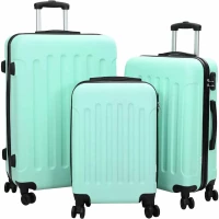 vidaXL Βαλίτσα 3 pcs Πράσινο της μέντας 50 x 31 x 78 εκ ΑΒΣ Πλαστικό
