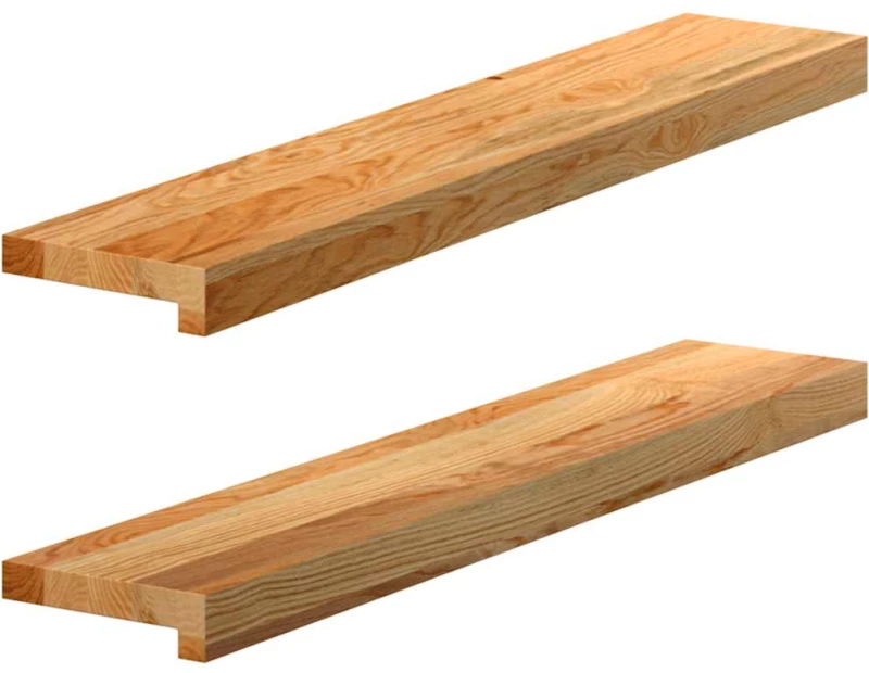 vidaXL Περβάζια παραθύρων 2 τεμ. Αν. Καφέ 80x15x2 εκ. Μασίφ Ξύλο Δρυός