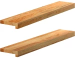 vidaXL Περβάζια παραθύρων 2 τεμ. Αν. Καφέ 80x15x2 εκ. Μασίφ Ξύλο Δρυός
