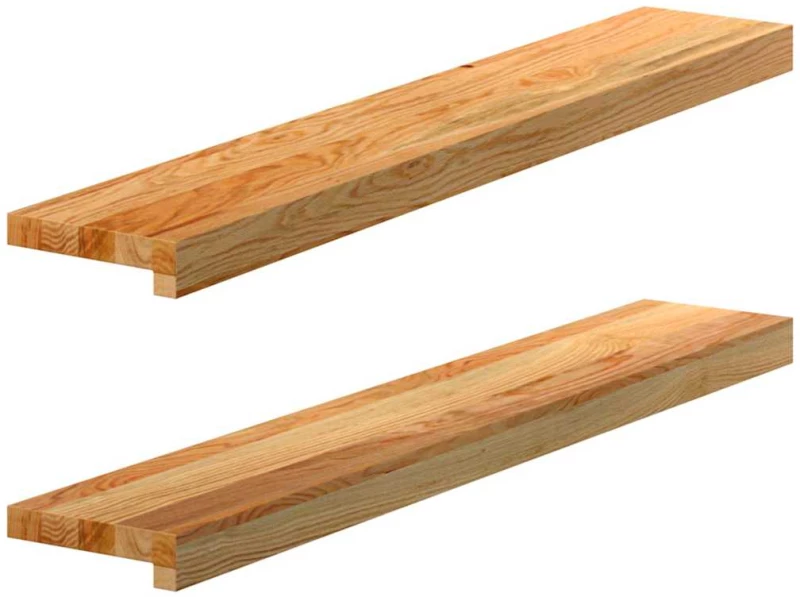 vidaXL Περβάζια παραθύρων 2 τεμ. Αν. Καφέ 90x15x2 εκ. Μασίφ Ξύλο Δρυός