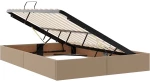 vidaXL Κρεβάτι με αποθηκευτικό χώρο και στρώμα 2 pcs Καπουτσίνο Δέρμα