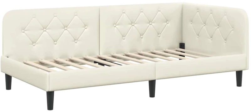 vidaXL Κρεβάτι Γωνίας Κρεμ 90 x 190 cm Βελούδο